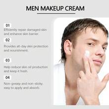 EELHOE Men's No-Makeup Cream Long Lasting Hydrating Oil-Control Concealer Nourishing Improve Rough Dry Skin Moisturizing Brightening Tightening Rejuvenate Face Care Cream - 黑色 - 查看 5