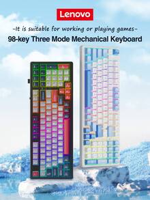 Lenovo GK10 Three-Mode Game Keyboard, 98 Keys, Plug And Play, Real Mechanical Shaft, All-Key Hot Swap, Cool RGB Lighting Effect, Large-Capacity Battery, Suitable For Daily Office Or Playing Games. - Multicolor - View 2