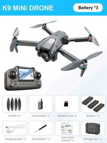 4DRC New K9 MAX Upgraded Aerial Drone Remote With Real-Time Display | 4-Axis Brushless Motors | HD Dual Cameras (Photo/Video) Optical Flow Hover | One-Key /Landing/Roll – Easy For Beginners Perfect Multirotor RC Aircraft & Flying Toy For Indoor/Outdoor/Party Fun & Races WiFi & 2.4GHz | Ideal Birthday, Christmas & Halloween Gift - Black - View 14