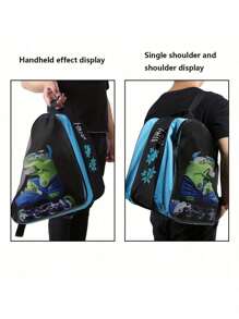 1 pezzo - Borsa per pattinaggio, con cinturino regolabile alla spalla, grande capacità, borsa per riporre in modo traspirante, per pattini a rotelle, accessori per pattinaggio in linea, borsa portatile per riporre gli accessori 'auto