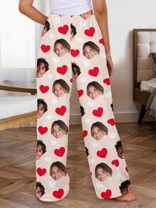 Customized Fleece Pajama Pants, Personalized Anime Character, Couple, Idol, Or Pet Designs, Thick Flannel Homewear, Fluffy, Cozy, Winter