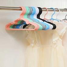 10/20pcs Plastic Hangers - Closet Hangers, Grey, Pink, Green, White, Blue, Black, Small Size Hangers, Suitable For Shirts, Dresses, Clothing Storage Organization, Hangers, Fashionable Hanger Design, Sturdy Hanger Design