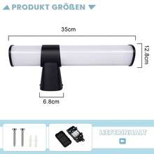 homefire 1/2ER Mirror Light Bathroom LED Wall Lamp 6W Bathroom Lamp Neutral White Light Color 4000K Side Mirror Wall Light Black Bathroom Lamp Mirror Cabinet Lighting 35cm - 黑色 - 查看 3
