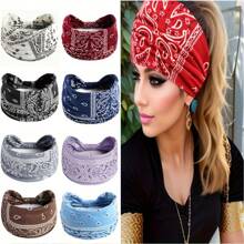 4 Packungen Vintage Paisley Muster Stirnbänder, bunte Bandana Sport Schweißbänder, Yoga Haarzubehör, Boho Stil, Polyestermaterial elegante Haarbänder