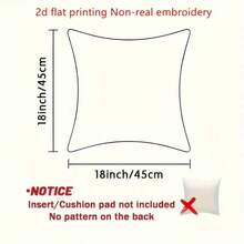 2D 印花 4 件套圣诞主题枕套套装，采用圣诞老人和驯鹿等设计元素，非真刺绣 45.72 * 45.72 厘米 - 拉链开合，可手洗 - 适用于沙发、床和家居装饰（无衬垫） - 彩色 - 查看 4