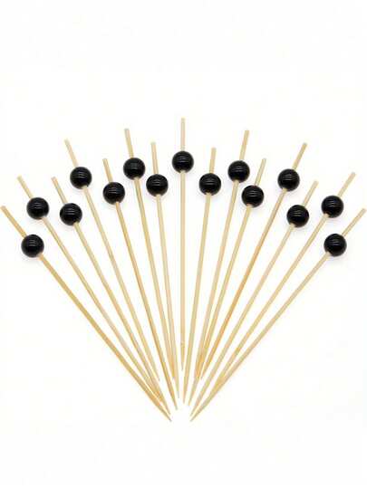 50/100 piezas Palillos para cócteles brillantes negros/blancos/dorados, palillos para alimentos con perlas falsas y palillos de arte creativos, palillos con temática de margaritas dulces, tenedores para flores, postres y frutas, palillos, ideal para bebidas, postres, aperitivos, frutas y decoraciones de postres, fiestas, bodas, palillos blancos mini para alimentos