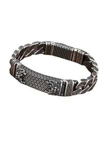 1pc Vintage Tang Dynasty Armor & Lion Charm Bracelet, Sophisticated Men's Accessory, Daily Wear & Gift - E201 - View 5