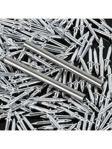100pcs/200pcs/300pcs/400pcs/500pcs双头无缝地板钉，金属地板线隐形钉防锈钉地板线螺丝套装，双头隐形踢脚线钉，适用于踢脚板、墙壁和家具 - 镀锌铁，光滑轴，易于安装，无需痕迹去除工具，家具组装 | 无缝表面处理 | 耐用结构