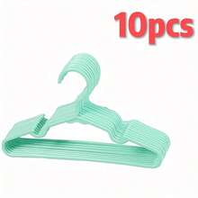10/20pcs Plastic Hangers - Closet Hangers, Grey, Pink, Green, White, Blue, Black, Small Size Hangers, Suitable For Shirts, Dresses, Clothing Storage Organization, Hangers, Fashionable Hanger Design, Sturdy Hanger Design