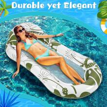 1pc Inflatable Swimming Pool Float With Headrest, Adult Sunbathing Lounger Floating Mat, Suitable For Summer Swimming Pool, Lake, Beach Party