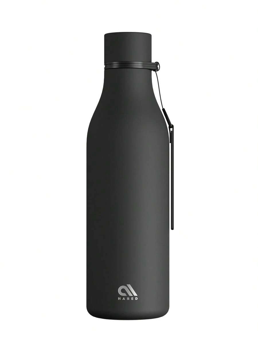17oz Frosted Sports Flask with Removable Strap – Cola-Shaped Stainless Steel Water Bottle, Leak-Proof Double-Wall Insulation, 12-Hour Cold Retention, Ideal for Gym, Travel, School & Outdoor Use - 黑色 - 查看 1