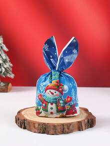 50 Túi quà tai thỏ Giáng sinh vui vẻ với họa tiết ông già Noel, người tuyết, nai sừng tấm và cây thông Noel, Túi nhựa đóng gói theo chủ đề Giáng sinh hoạt hình để trang trí Giáng sinh, trang trí tiệc gia đình, vật dụng đóng gói tiệc Giáng sinh, quà tặng năm mới 2026, quà tặng Giáng sinh, đồ trang trí Giáng sinh, đồ trang trí Giáng sinh - Bản phối Giáng sinh - Xem 6