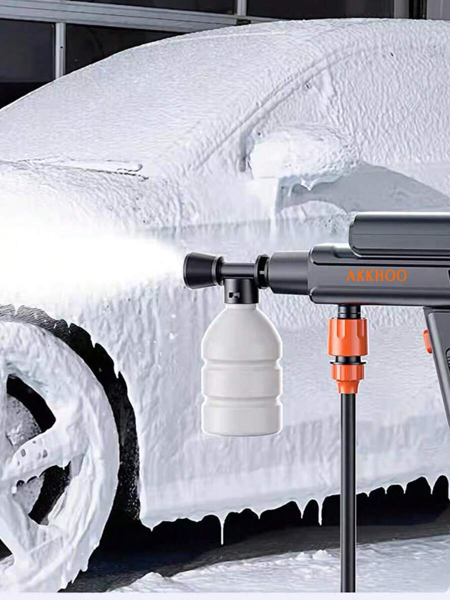 High Pressure Water Gun For Car Wash, Rechargeable Home Cleaning Tool With Enhanced Pressure, Suitable For Powerful Car Washing - Black - View 1
