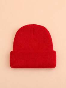 1pc Baby Solid Color Knitted Hat, Fashionable Casual Warm Knitted Cap, Adjustable Suitable For Baby Boys And Girls In Autumn/Winter - Multicolor - View 19