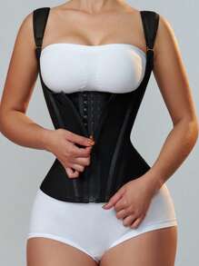 1pc Waist Trainer For Women, Tummy Control Sports Girdle, Workout Body Shaper With Adjustable Shoulder Strap Fajas Waist Cincher Corset Shapewear Body Shaper With Zipper Hook