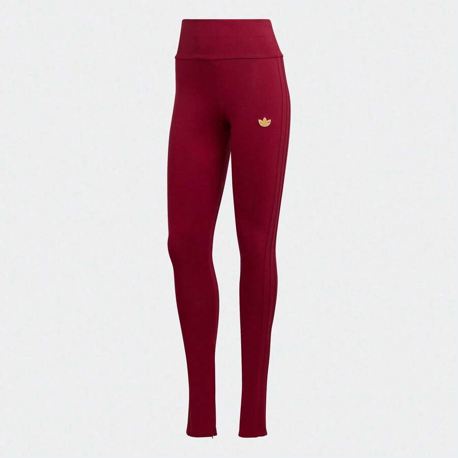 Adidas Damskie minimalistyczne, wygodne, wytrzymałe legginsy sportowe na co dzień IA8337, letnie - Burgund - Zobacz 1