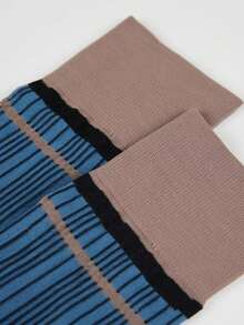 1 Đôi tất Hàn Quốc phong cách tạp chí Xuân/Hè 2025, tất mỏng cao đến đùi cổ điển, ấm áp - Nhiều màu - Xem 4