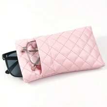 1pc Portable Squeeze Eyeglass Case - PU Leather Soft Eyeglasses Case Easy To Use Glasses Case Bag (Random Style)