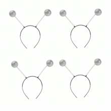 4 pièces/set Lunettes de fête d'Halloween, de la Saint-Valentin + Serre-tête Masque Maquillage Gants Accessoires de cheveux Déguisement Accessoires, Nouvelle tenue de scène de fête de Noël pailletée et à paillettes