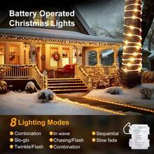 200/100/50 Lights Battery Box String Lights, Battery Powered LED String Lights With 8 Modes And Remote Control, Ideal For Patio, Camping, Tent, Pool, Garden, Fairy Lights For Halloween, Thanksgiving Decoration - 8 Modes - View 8