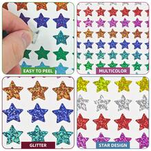 700pcs Holographic Small Star Stickers, Suitable For Children's Rewards, Behavior Charts, School Classroom Student Supplies, 10 Sheets, 0.6 Inch Diameter, 10 Assorted Glitter Star Colors - 10 Color Five-pointed Star - View 5