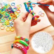 200 piezas/600 piezas Conectores y broches de plástico de colores del arcoíris, adecuados para hacer joyas DIY, accesorios para tejer bandas de goma, piezas para hacer pulseras hechas a mano, herramientas esenciales para la fabricación de joyas