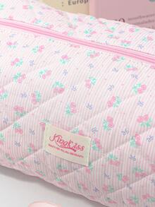 1 pezzo Borsa porta asciugacapelli imbottita con stampa floreale ditsy, design con tasca interna portaoggetti, borsa da viaggio per accessori per capelli (ferro arricciacapelli, asciugacapelli), fermagli per capelli, piastra per capelli, ideale per casa e viaggio, organizer per trucchi, articoli da viaggio essenziali, regali per mamma, insegnanti, damigelle, ottimo regalo per San Valentino e Festa della Mamma