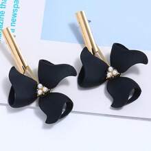 1 Pair Fashionable Floral Pearl Earrings, Suitable For Women's Daily Wear And Gift