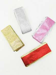 (2M/Rouleau) Ruban pailleté doré de 5 cm de large, emballage cadeau, artisanat pliable DIY, décoration de sapin de Noël, décoration de maison pour Noël, décoration de pièce d'hiver