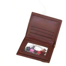 Cartera para Hombre Corta de Gran Capacidad, Cartera Funcional, Cartera Conveniente conúltiples Ranuras para Tarjetas - Marrón claro [firme] - Ver 2