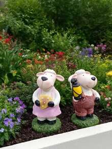1 Stück süße, natürliche Harz Schaf Figur, niedlich, verspielt, rustikal, lebhaft, gemütlich, dekorative Schaf Figur für Garten, Außenbereich, Harz Statue, Schaf-Form, rustikaler Stil, süßer Stil, Laterne, Blumen, Rasen, Gartendekoration, Terrasse, Balkon Dekoration, Harz Gartendekoration, Schaf-förmige Figur, rustikale Gartendekoration, süße Schaf Ornament, lustige Gartendekoration, Outdoor Tierfigur, rustikale Hof Dekoration