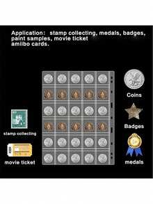 10pcs/Set Clear 20/30/42 Pocket Coin Holder Sheets, Storage Album Folder For Coin Binders, Medallions, Stamps, Tokens, Badges, Currency And More, Perfect For Inserting And Organizing Coins