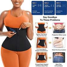 1pc Ladies' Fitness Yoga Belt, Three-Row Buckle Zipper Abdominal Tightening Belt, Sweat-Sweating Waist-Shaping And Abdominal Tightening Exercise Belt