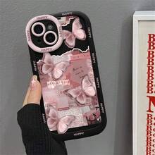 1个彩色星星字母图案硅胶保护套，带腕带，适合青少年，兼容 17/17 Air/17 Pro Max/17 Pro/16/7/8/11/12/13/14/15/X/XR/Xs/Plus/Pro/Pro Max/SE2/16E - 黑色 - 查看 7