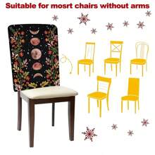 1 Stück/4 Stücke/6 Stücke/10 Stücke Mond & Sternenhimmel, Grünes Blatt & Blumenmuster Kurz-Plüsch Stuhlbezug, abnehmbarer Kurz-Plüsch Material Stuhlschutz Überzug, geeignet für alle Jahreszeiten, Feiertags-Dekoration, für Esszimmer, Wohnzimmer, Haushaltsstühle, mit Rückenschutz, passend für Esszimmer, Büro, Wohnzimmer, Hotel und Heimdekoration