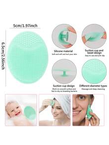 RANCAI 硅胶手动洗脸刷，柔软洗脸刷去角质，防水亲肤洁面刷，可去除黑头白头彩妆残留