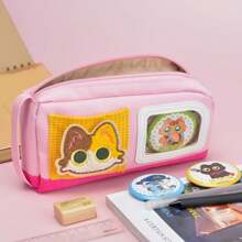 Una variedad de estilos de estuches para lápices con gancho y bucle de gato pequeño, muy atractivos y de gran capacidad, bolsas de papelería para oficina y escuela > Almacenamiento de papelería de oficina > Estuches para lápices > Bolsas para bolígrafos