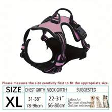 Arnés para perros, arnés para mascotas sin tirón con 2 clips para correa, chaleco acolchado suave ajustable para perros, chaleco reflectante Oxford sin ahogo con asa de control fácil para perros grandes - El chaleco y la cuerda no son un conjunto y deben comprarse por separado