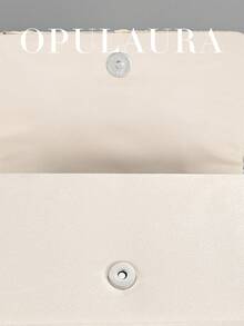 OpulAura 女士优雅仿珍珠缎面手提包，浪漫婚礼钱包，精致迷人的晚礼服配饰包，带有褶皱设计，适合晚会、生日派对、节日礼物等正式场合 - 杏色 - 查看 7