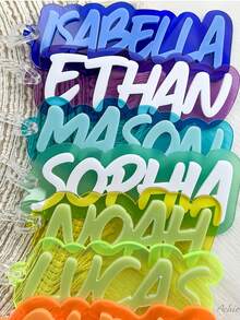 Personalized Name Tags For Backpacks Luggage Diaper Bags, Children's Name Keychains, Customizable Waterproof Labels - Multicolor - View 7