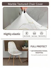 1pc Butterfly & Floral Milk Silk Stretch Curved Shell Chair Cover, Skin-Friendly Material For Enjoying Outdoor Leisure, Adds Charm To Garden Life. - Multicolor - View 5