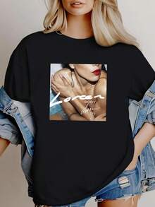 180g Pure Cotton New Loreen Body Singer Gift For Fan Cotton Tee Basic S To 5XL T-Shirt TMB1808 Comfortable Designer Clothes Graphic Fashion For Men For Women Slightly Stretchy Soft Casual Versatile Summer Unisex Print Round Neck Short Sleeve Streetwear Top For Everyday Wear Stylish Breathable