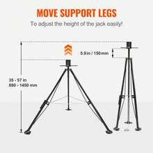 Adjustable 5th Wheel Tripod Stabilizer - 5000 LBS Load Capacity - RV Gooseneck Stabilizer For Fifth-Wheel Trailers, Campers & RVs - Height Adjustable 35"-57" Tripod Jack - Black - View 8