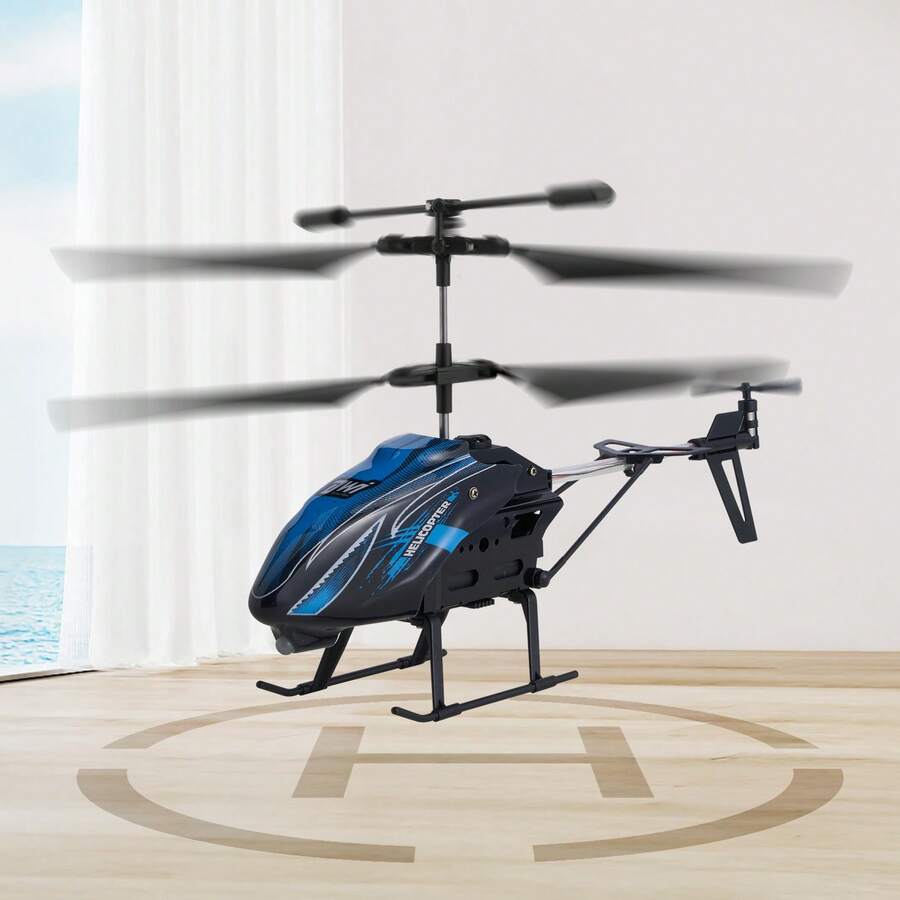 RC Helicopter, 2.4GHz Flying Remote Control Helicopter, 3.5 Channel RC Airplane For Kid, 16 Mins Flight Time, Altitude Hold, One-Key Take Off/Landing & LED Lights, Toys For Kids Ages 8 And Up - 藍色 - 查看 1