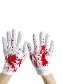 2pcs/Pair Halloween Party Decoration Gloves, Horror Bloody Gloves, Character Role Play Props With Printed Blood, Halloween Horror Atmosphere Decoration, Bloody Gloves, Festival Costume Party Accessories