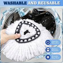 Spin Mop & Shower Floor Scrubber,O Cedar Spin Mop 1-System,Microfiber Mop Replace Easy Cleaning Floor Mop2025 - 4個拖把頭+1個刷子+1個底座 - 查看 9