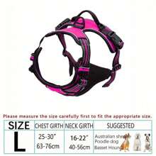 Arnés para perros, arnés para mascotas sin tirón con 2 clips para correa, chaleco acolchado suave ajustable para perros, chaleco reflectante Oxford sin ahogo con asa de control fácil para perros grandes - El chaleco y la cuerda no son un conjunto y deben comprarse por separado