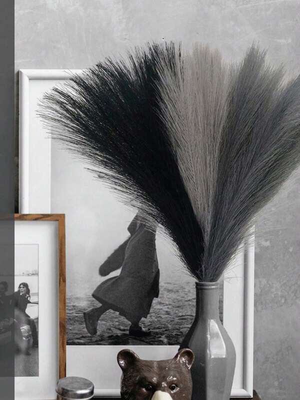 33/15/6pcs Artificial Cattail, 55cm/21.65in, Fluffy Artificial Flowers, Black, Gray, Dark Gray, Artificial Cattail For Home Farmhouse Decor, Boho Style Decor, Artificial Flower Cattail Decor, Vase Filler Room Decor, Wedding Centerpiece Decor Home Decor Halloween Decor Halloween