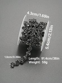 91.44 厘米/36 英寸闪亮水晶水钻链饰，闪亮钻石丝带贴花适用于 DIY 缝纫、新娘礼服、服装装饰、婚礼工艺品、时尚珠宝配饰 - 1 厘米宽