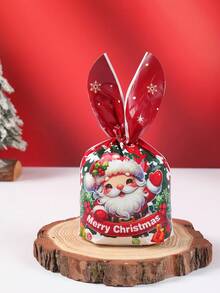 50 Túi quà tai thỏ Giáng sinh vui vẻ với họa tiết ông già Noel, người tuyết, nai sừng tấm và cây thông Noel, Túi nhựa đóng gói theo chủ đề Giáng sinh hoạt hình để trang trí Giáng sinh, trang trí tiệc gia đình, vật dụng đóng gói tiệc Giáng sinh, quà tặng năm mới 2026, quà tặng Giáng sinh, đồ trang trí Giáng sinh, đồ trang trí Giáng sinh - Bản phối Giáng sinh - Xem 7